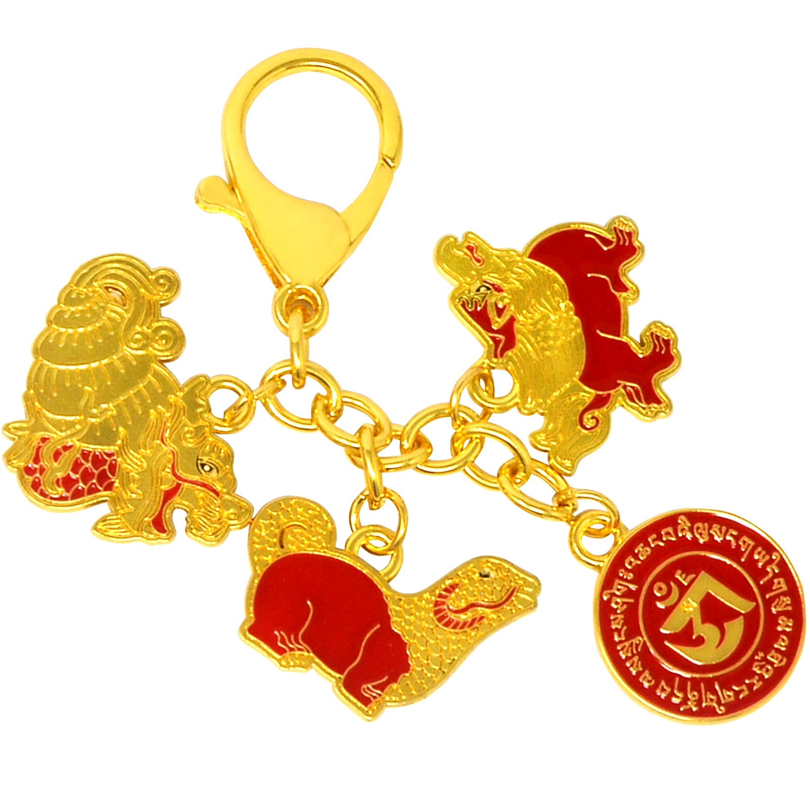 Feng Shui Three Harmony Animals Keychain Peace and Luck Keychain