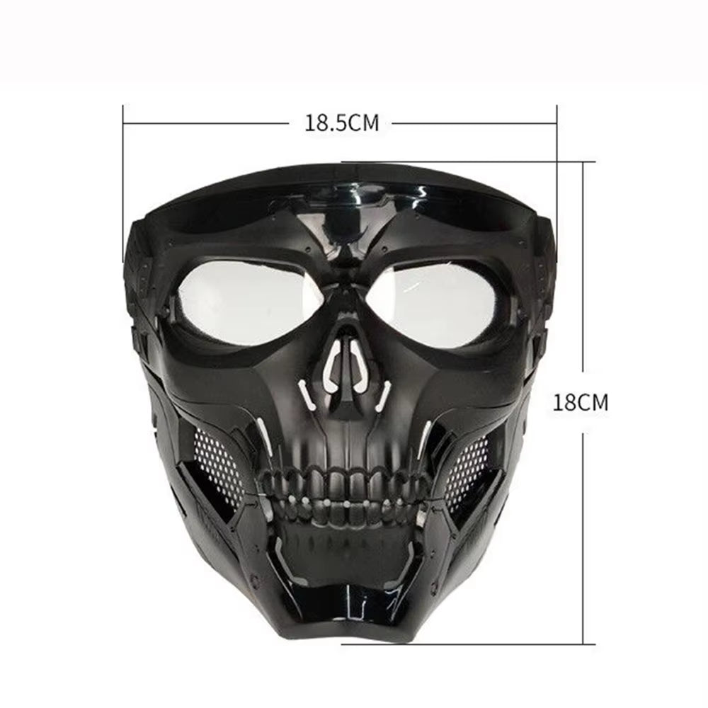 Skull Mask Motorcycle Mask Bicycle Riding Windproof Full Face Skeleton Protective Mask Colored Goggle Tactical Cycling Bike